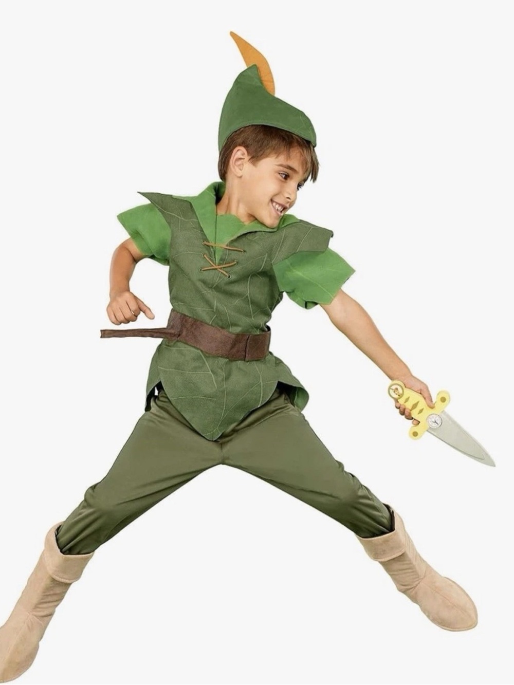 Classic Green Peter Pan Kids Costume size 5/6